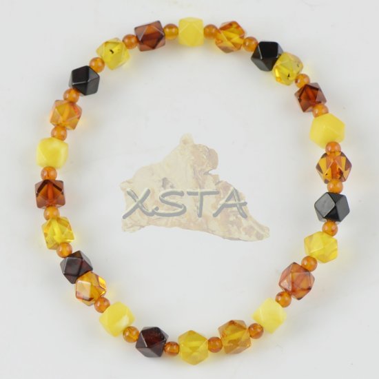 Amber bracelet natural beads mix color